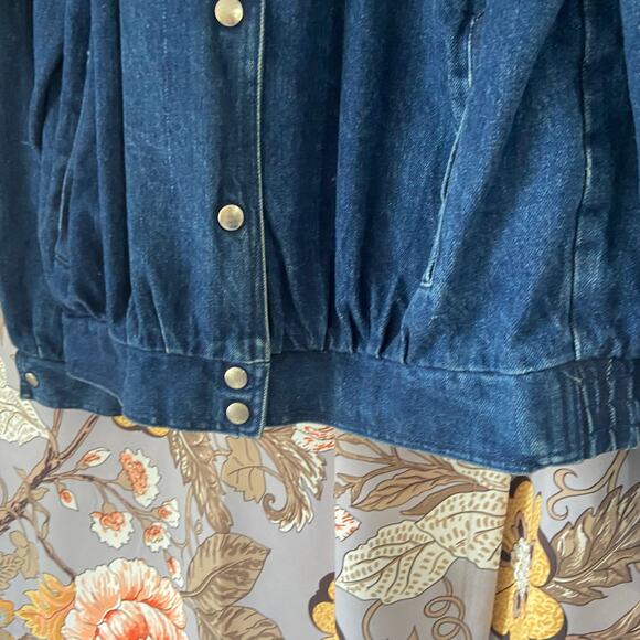 Vintage Denim Jacket lined with Hooded Sweatshirt Material Daniel Brand Size Lg - Picture 9 of 12